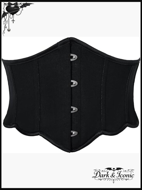 Vintage Floral Underbust Corset Belt with Lace-Up Back Plastic Bones main image 7